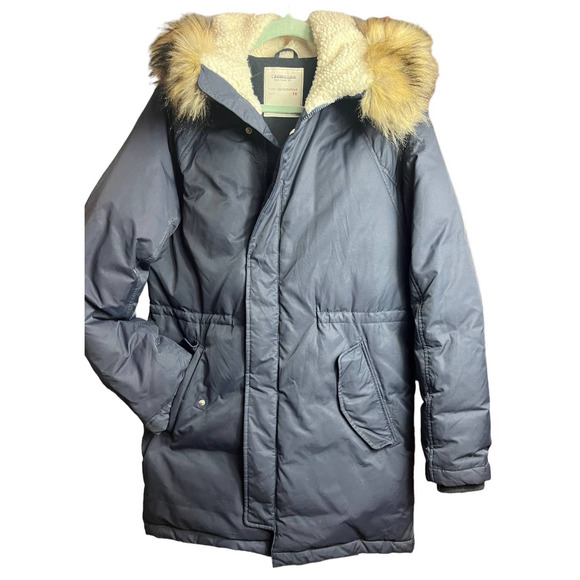 Crewcuts Other - Crewcuts Boys 16 FISHTAIL PARKA Down Filled Jacket Sherpa Hood | Navy Blue F4506
